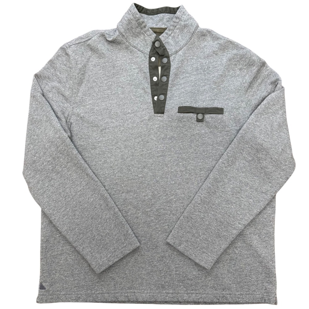UNTUCKit Parkson Pullover Mens Gray Long Sleeve Snap Neck Sweatshirt X-Large